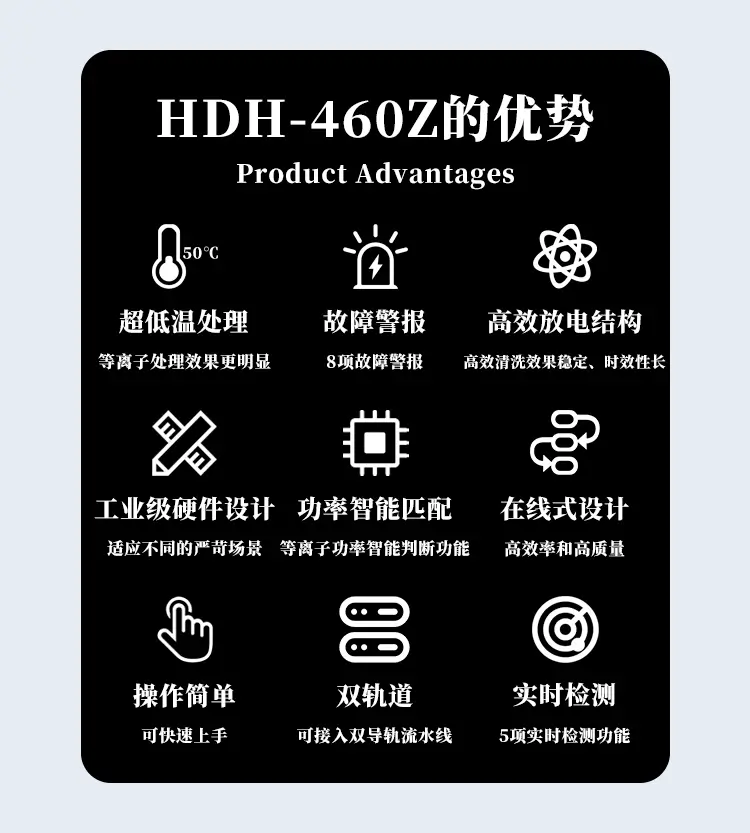 HDH-460Z在线式双轨等离子清洗机产品优势